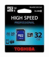 microSD TOSHIBA 32 GB U1 100M خشاب