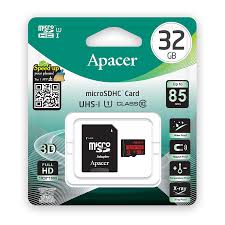 Memory 32 GB Apacer SDHC UHS I U1 up to 85 mb/s Micro