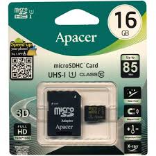 Memory 16 GB Apacer SDHC UHS I U1 up to 85 mb/s Micro