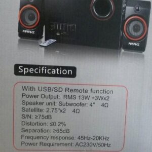 اسپیکر Perfect S3810D 2.1CH SD/USB Remote