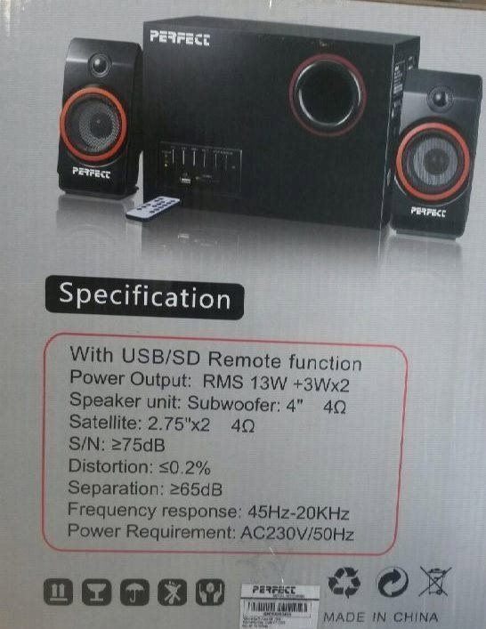 اسپیکر Perfect S3810D 2.1CH SD/USB Remote