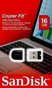 Flash SanDisk USB2.0 Fit 16 GB