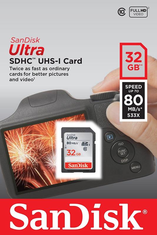 Sandisk SD SDHC C10 U1 Ultra 32 GB 80 MB