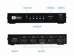 سویچ HDMI پنچ پورت آداپتور دار با کنترل بدون افت با کنترل
